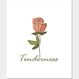 Tenderness one line flower, inspirational meanings Posters and Art